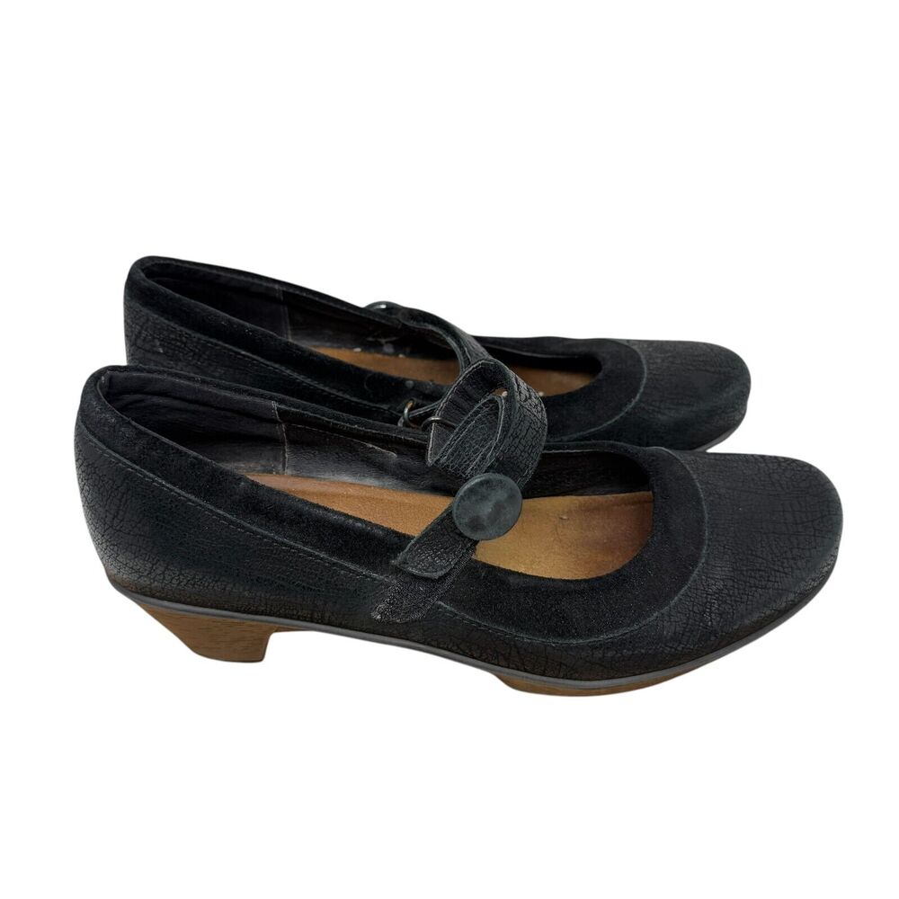 Naot Latest Mary Jane Heels Black Nubuck Leather Y2K Pinup Womens 40 US 9-9.5